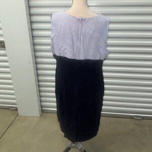 SL Fashions Women’s 20W Sleeveless Colorblock Sheath Dress – Lavender & Navy